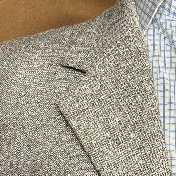Size 40 Brown and white fleck silken wool notch lapel 2 button jacket - Picture 4 of 5